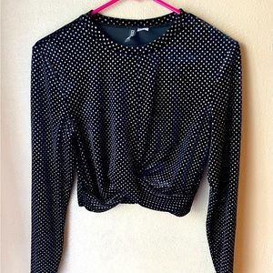 H&M Girls "Divided" Glitter Sparkle Crop Top Wrapped Bottom Sz Medium